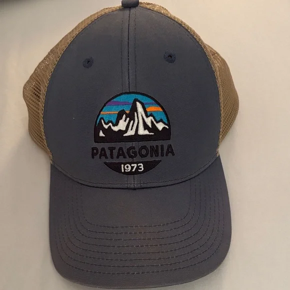 Patagonia Blue and Brown Trucker Hat - Picture 1 of 5